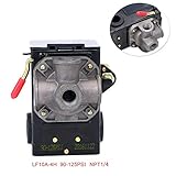 YaeTek エアーコンプレッサー 圧力スイッチ 0.8Mpa 補修 修理 交換用 サイドスイッチ型 (4ポート/90-125PSI)