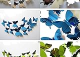 Yiteng 　3D 　ウォールステッカー 　壁の装飾 　家飾り 　ステッカー　 蝶々 　おしゃれ　 DIY　インテリア　 綺麗目　蝶々が飛んでる　壁紙シール　PVCステッカー 　12個