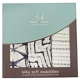エイデンアンドアネイ ADEN+ANAIS おくるみ バンブー 3枚セット シルキーソフト モスリン スワドル (PEBBLE SHIBORI) [並行輸入品]