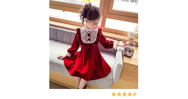 Amazon Co Jp キッズ 女の子 ワンピース クリスマス 子供 サンタ ドレス サンタ衣装 赤 レッド フォーマル ベルベッド 暖か素材 100 ホビー 通販