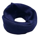 (コ-ランド) Co-land ネックウォーマー キッズ マフラー ベビー ニット 子供用 無地 ボーダー 女の子 男の子 秋冬 防寒 お出かけ 通学通園 ネイビー