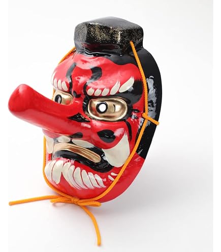 Amazon.co.jp: 日本製 お面 天狗（てんぐ） 大天狗（赤）張子 和紙