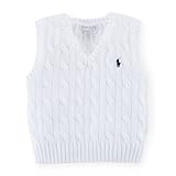 ポロラルフローレン ポニー付 Vネックセーターベスト ホワイト (男の子12～24か月用) 18M [並行輸入品]