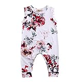 grnshts幼児用ベビー女の子フルフラワープリント長袖ロンパース カラー: ホワイト