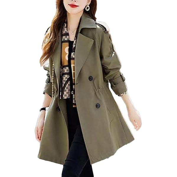 Amazon | [ShuMing] レディース コート 春 ミドル丈 トレンチ
