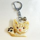 【にゃんこな日々】 猫 キーホルダー 夜光貝製