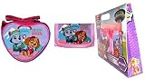 Paw Patrol Skye &エベレストGlitter Heart肩バッグ&財布、公式ライセンス、ギフトセット