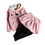Pojour ベビー服 子供スカート 女の子の上下セット Ｔシャツ＋スカッツ キッズドレス 女児 ガールズ 秋冬 裏毛 厚手 可愛いドレス オシャレ 保温 エアコン室 防寒対策