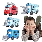 子供用スクールバスおもちゃ プルバックおもちゃの乗り物 | 漫画の変換エンジニアリング車のおもちゃの車 | 男の子の車のおもちゃ インタラク