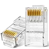 HONKENT LANコネクタ RJ45コネクタ 8P8C UTP Cat6 Cat5e Cat5対応 LANケーブル用コネクタ プラグ クリスタルヘッド (UTP-100PCS)