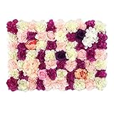 Healifty 人工花の壁　パーティー 結婚式 誕生日 記念日 クリスマス フラワー　会場　フラワー　ウェディング　装飾　写真の小道具　40x60cm（カラフル）