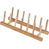 Highway ディッシュスタンド 竹製 木製 まな板スタンド 水切り ラック キッチン 多機能備品棚 コップ CD 本 取り外しできる 組み立てる 収納スタンド (六格子)