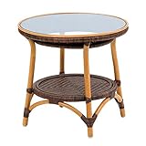 アジアン コーヒーテーブル 籐 サイドテーブル ガラステーブル 丸テーブル おしゃれ ラタン