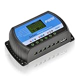 Y&H 30A 12V 24Vソーラーパネル充電コントローラLCD PWM充電自動レギュレータバッテリ過負荷保護