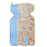 Kate kasin ベビーカークッション ベビーカーシート 保護シート やわらか メッシュ 赤ちゃん ベビー用品 ベビーカー チャイルドシート　涼感シート付き　 (ブルー)