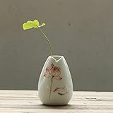 セラミック花瓶 復古中国式　手描き靑磁の小さな花瓶花器　水耕栽培植物容器　在宅の置物
