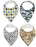 Baby Bandana Bibs by ZELDA MATILDA Extra Long Absorbent Adjustable Bib Made of Organic Cotton and Fl
