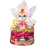 出産祝いにドキンちゃんのおむつケーキ 女の子/赤ちゃん/内祝い/誕生日プレゼント/ギフトセット/ダイパーケーキ (パンパースM11 （1歳のお誕生日プレゼント用に）)