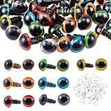 PH PandaHall さし目 ぬいぐるみ目 動物 人形 ぬいぐるみ 7色 10mm プラスチック製 セーフティアイ 70個 ウォッシャー付き ぬいぐるみ 動物 ぬいぐるみ テディかぎ針編み 動物工芸 作り