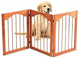 Kleeger Wooden Pet Gate, Foldable & Freestanding, For Indoor Home & Office Use. Keeps Pets Safe [ Na