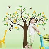 Cute Monkey Giraffe Owl Bird Tree Wall Decal Vinyl Sticker Home Art Baby Kids Nursery Bedroom Sticke