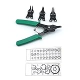 4イン1　スナップ　リング　プライヤー　コンビネーション　ストレート　チップ　保持　サークリップ　リムーバー　セット 全長175mm