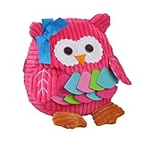 QHBABY とってもかわいい アニマル ベビーリュック ベビーリュックサック 出産祝い 誕生日 フクロウ(ダークピンク)