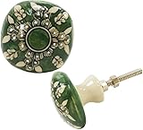 Nach pc-4015グレーグリーンリーフノブセラミック1.6dx1.3 " ( 12piece )、、