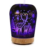 ylingsuアロマセラピー拡散3d、100 ml Essential Oilミュート加湿器with 5色スターバーストLEDライト変更、3dインドアライト パープル