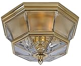 Quoizel NY1794B Newbury 3-Light Outdoor Flush Mount, Polished Brass [並行輸入品]