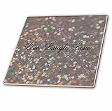 3dRose ct_164015_1 Live, Laugh, Love Expression, Multicolored Sparkles Background-Ceramic Tile, 4-In