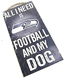 Seattle Seahawks Wall Decor Dog Sign NFL All I Need Is Seahawks Football and My Dog [並行輸入品]