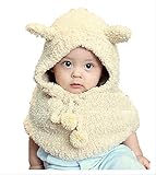 On Dolce 選べる4色 くまちゃん風 ニット帽 マフラーいらず ベビー キッズ 赤ちゃん 子 用 かわいい ニット帽子 BN002 (ｵﾌﾎﾜｲﾄ)