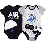 NIKE(ナイキ)エア・ジョーダン Air Jordan 男の子用ARMYホワイトxブラックエアジョーダン(JUMPMAN)半袖ボディスーツ5点セット [並行輸入品]