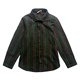 [FERE8890] 男の子 長袖シャツ ストライプ カッコイイ 子供 カジュアル 折り襟 トップス 卒業式 入学式 フォーマル グリーン110#(身長じゃない)