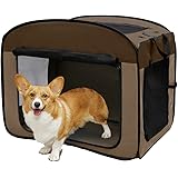 アイリスオーヤマ 犬 猫 ケージ 折りたたみ アウトドア 防災 ブラウン 中型犬用 幅80×奥行51.5×高さ66cm