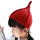 Cuteshower 子供 帽子 キッズ 帽子 女の子 とんがり帽子 ニット帽子 キッズ 赤ちゃん 帽子 ワインレッド