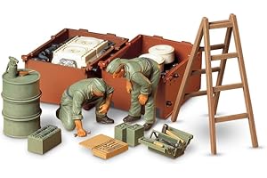 タミヤ 1/35 ミリタリーミニチュアシリーズ No.180 ドイツ陸軍 戦車兵 エンジン整備セット プラモデル 35180