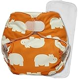 Diaper Safari Pocket Diaper- H&L - Orange Hippo by Diaper Safari