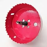 HSS バイメタル ホールソー 電動ドリル 穴あけ 穿孔 掘削 100mm レッド
