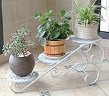 フラワースタンド フラワースタンド鍛鉄フラワースタンド3層バルコニーパーラーデスクトップオフィスプラント棚 Flower racks (色 : A)