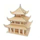 Woody建物建築工芸木製立体パズル主、教育MiddleスクールStudentsパズルブロックBuildings Yueyangタワーモデル