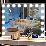 Gvnkvn ハリウッド化粧台メイクアップミラー ライト付き ホワイト