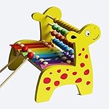 木のおもちゃ かわいい 鹿型 そろばん パイプシロホン 打楽器 計算 数学 学習 幼児楽器 知育玩具 二つの棒付き