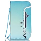 UNEXTATI Galaxy S5 Mini ケース 手帳型ケース 2 in 1 高級PUレザー 耐衝撃 全面保護 Samsung Galaxy S5 Miniケース カバー Case (ブルー, 