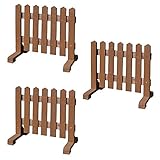 木製ピケットフェンス幅90cm-ブラウン-3個（受注製作）