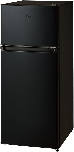 ハイアール(Haier) 冷蔵庫 幅45.2cm 120L スリム LED庫内灯 省エネ 静音 耐熱性能天板 ノンフロン ブラック JR-HS12A(K) - 1