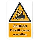 Fixman 469334 Caution Forklift Trucks Sign 200 x 300mm Rigid