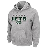 NFLニューヨークJetsユニセックスポリヘザープルオーバーパーカー、ヘザーグレー、Xラージトール