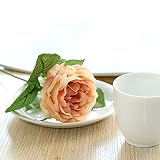 Linyuan 安定した品質 2pcs Artificial Rose 花 Flower Leaves Bouquet Home Wedding Garden アールデコ Decor GF15423